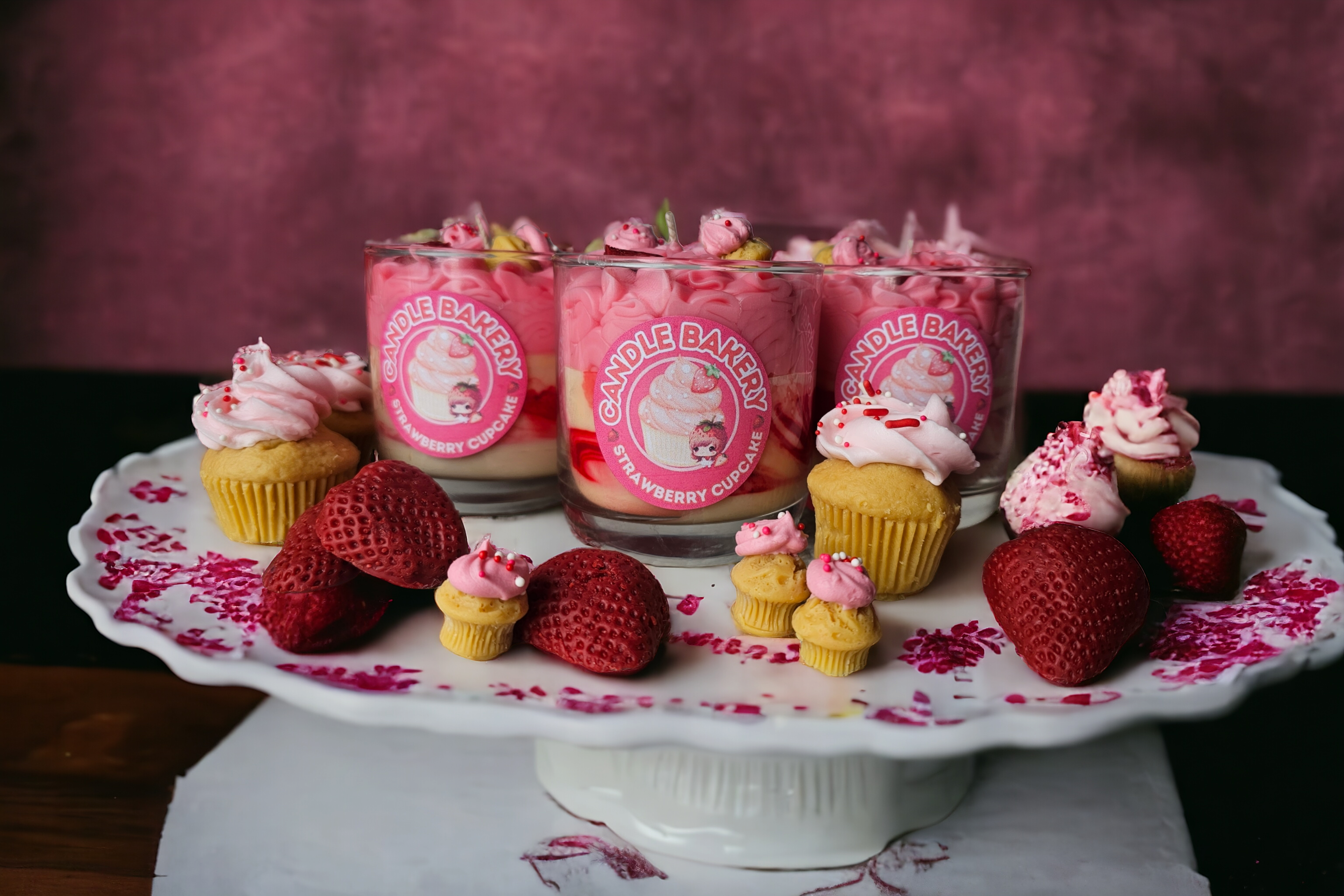 Strawberry Cupcake Candles