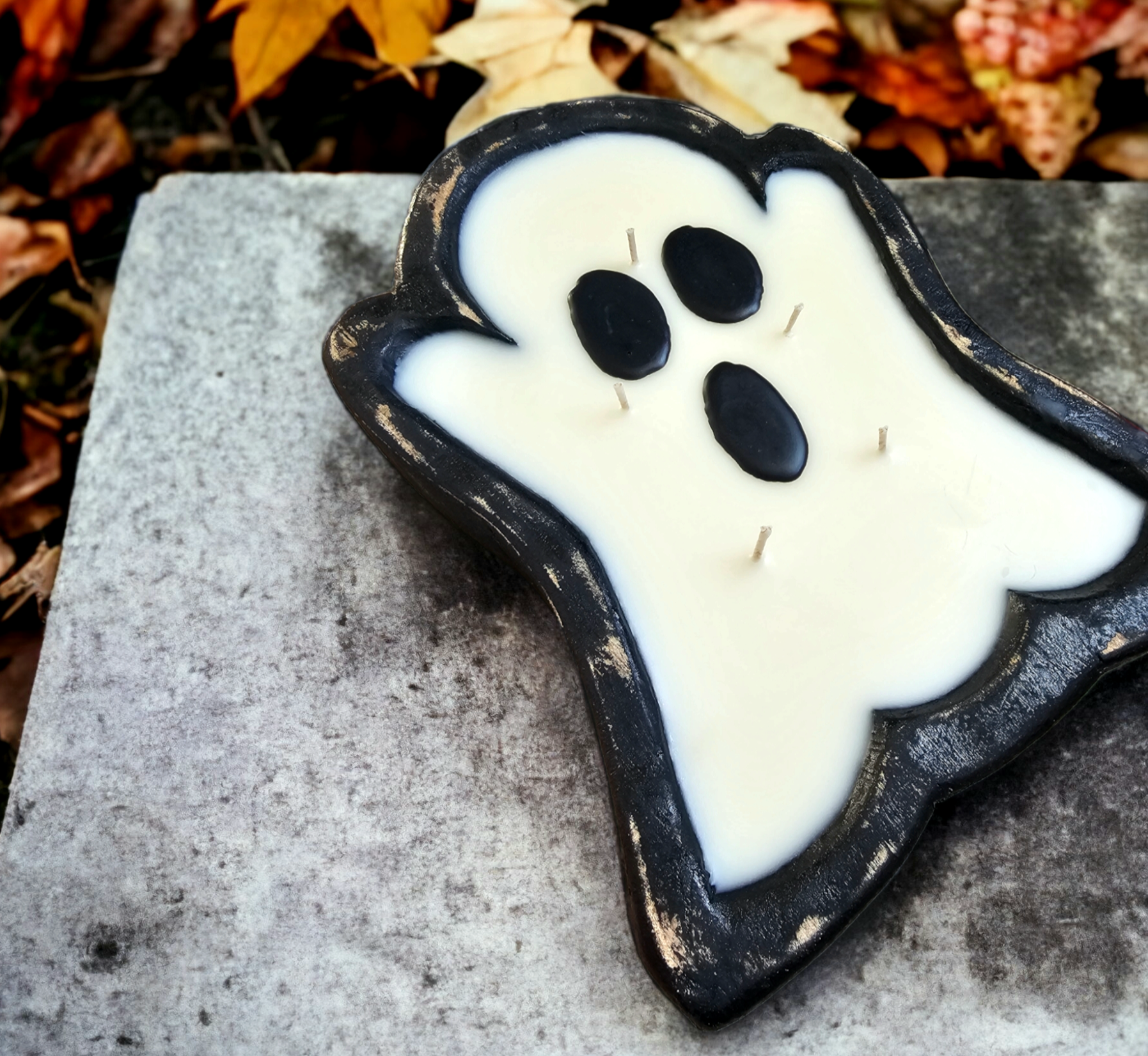 Boo-Berry Wood Ghost Candle