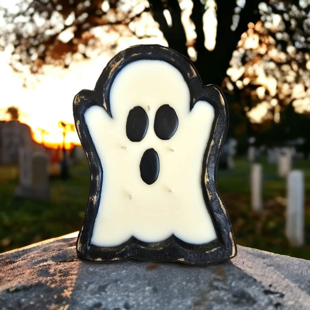 Boo-Berry Wood Ghost Candle